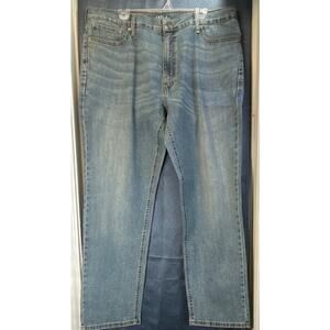 Levi Strass Mens 38X32 Blue Jean Light Acid Wash Athletic Straight Jeans